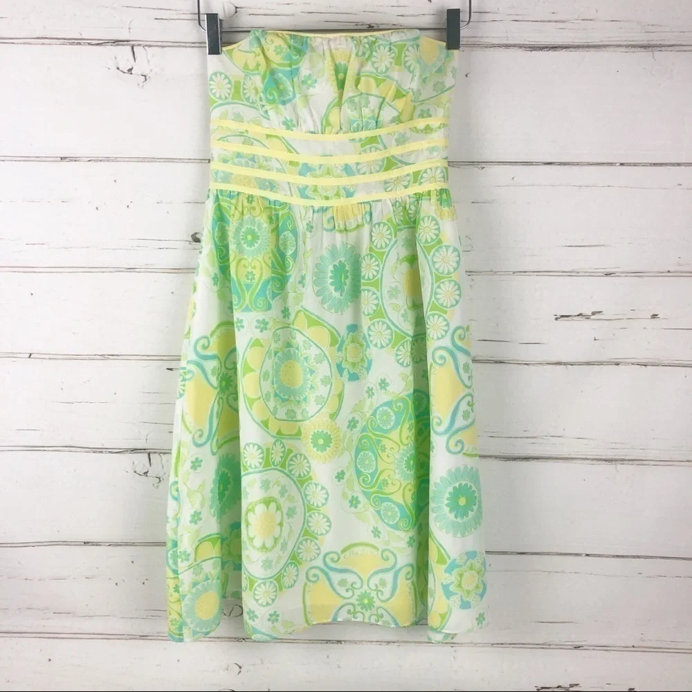 Vintage Lilly Pulitzer White Label Katrina Silk Blend Dress 2 - Picture 5 of 11